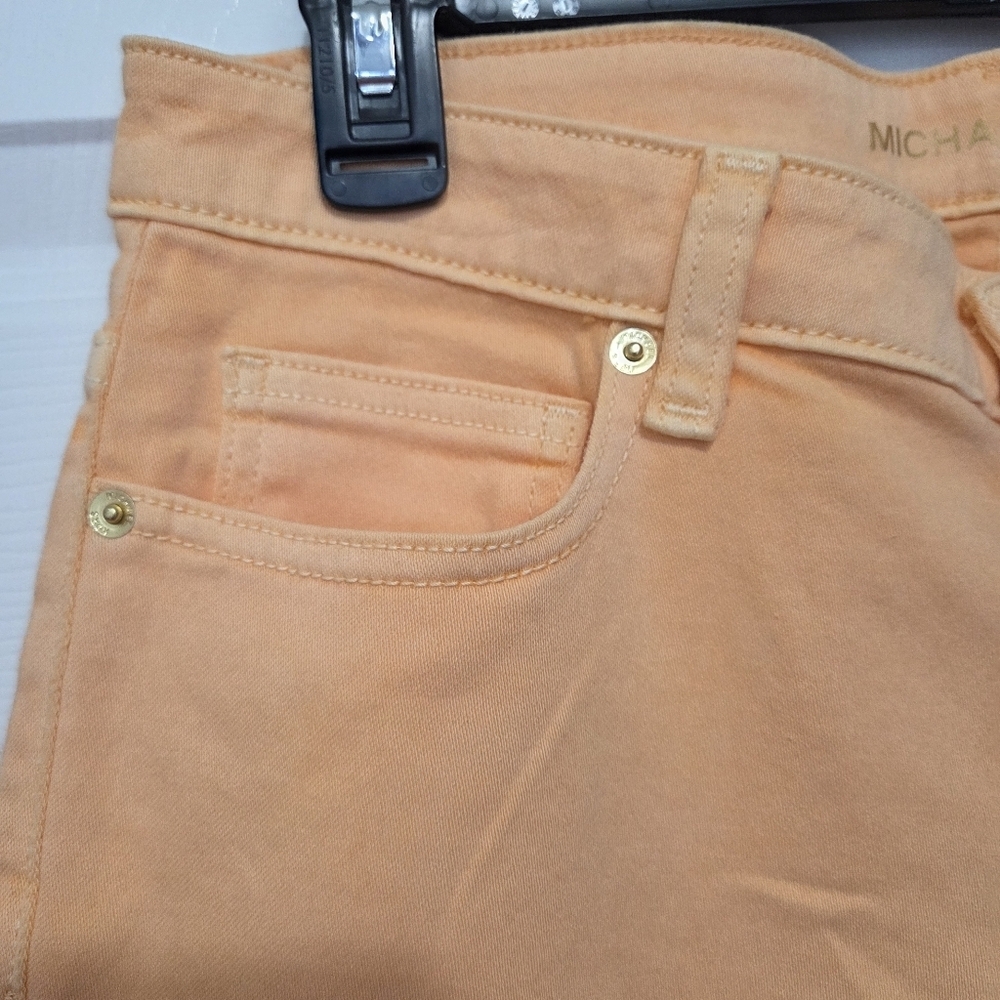 Micheal Kors Mid Rise Izzy Cropped Skinny Cottonblend Pants Sz 10 Spring Summer - Picture 9 of 12